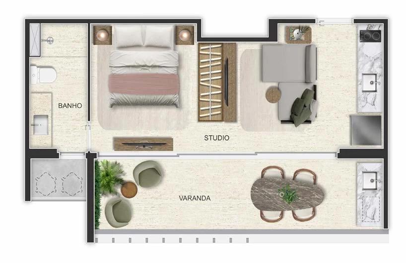 Studio 02 — 44,09 m²